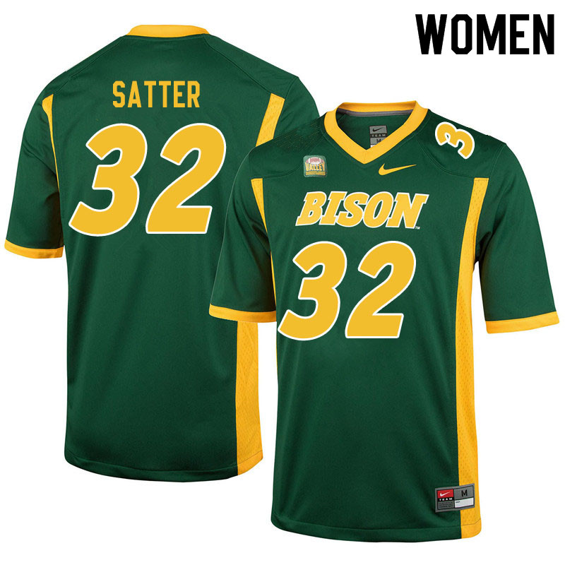 Women #32 Ty Satter North Dakota State Bison College Football Jerseys Sale-Green - Click Image to Close